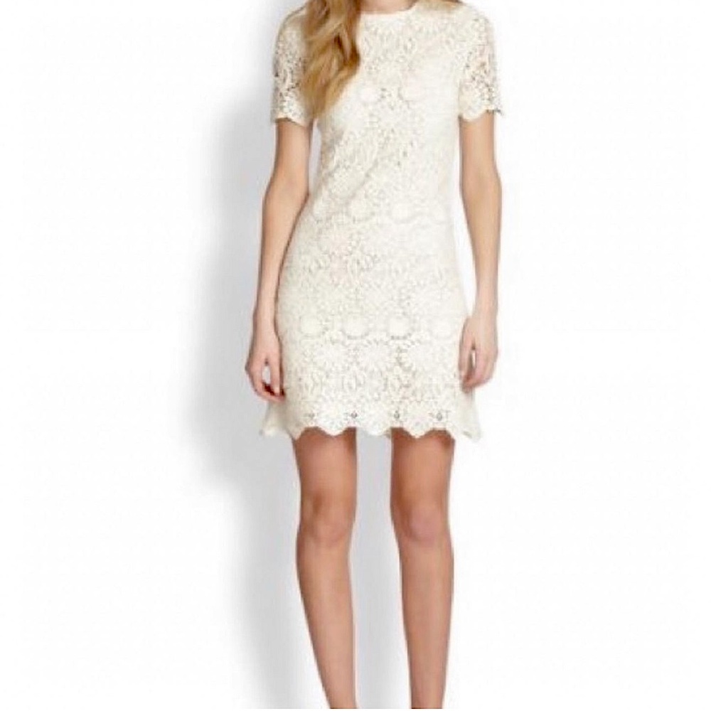 Tori Burch Trixie Crochet Dress in Cream.